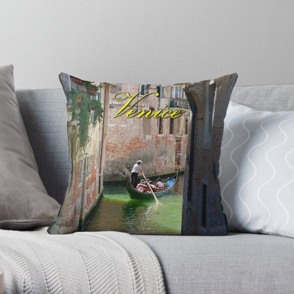 Stunning! Gondola on Venice Canal - Professional Photo Throw Pillow