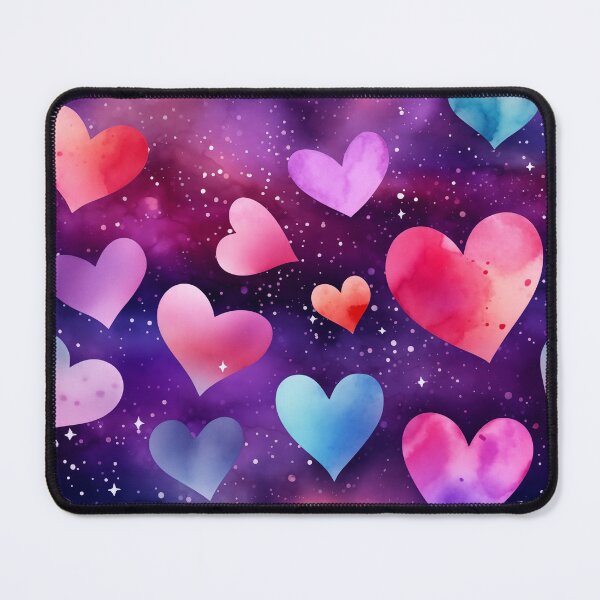 Item preview, Cool Valentine's Day Seamless Watercolor Hearts Pattern with Sparkles on a galaxy cosmos texture background designed and sold by ChattanoogaTee.