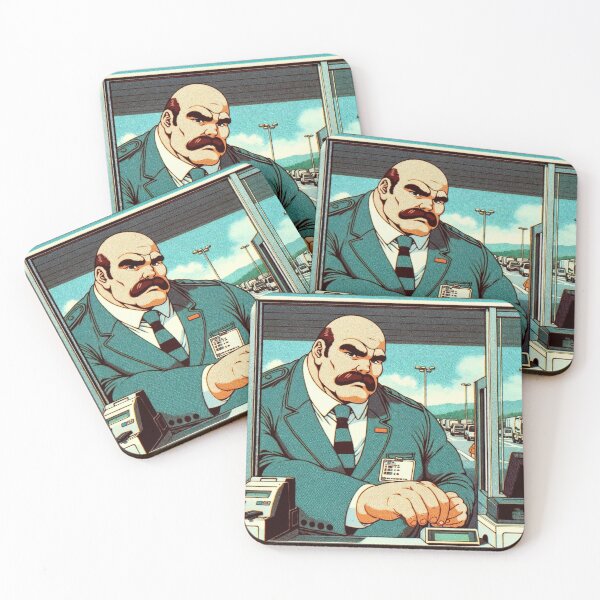 Hunky Toll Booth Operator Coasters (Set of 4)