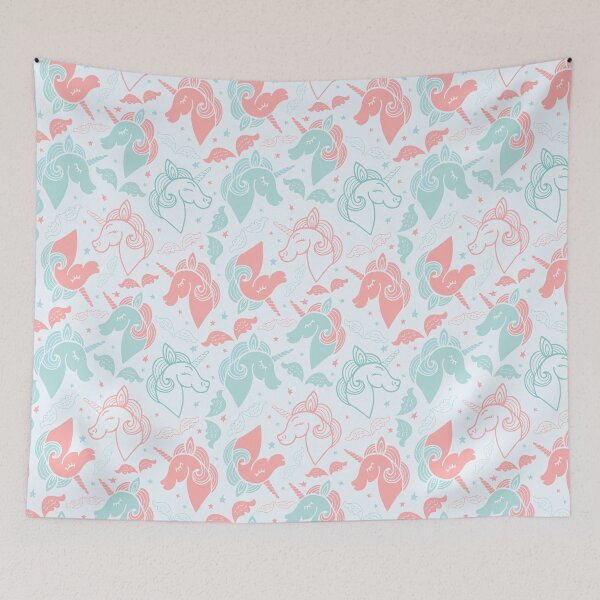 Item preview, Pink and blue Unicorns pattern designed and sold by Natalia Varlamova.