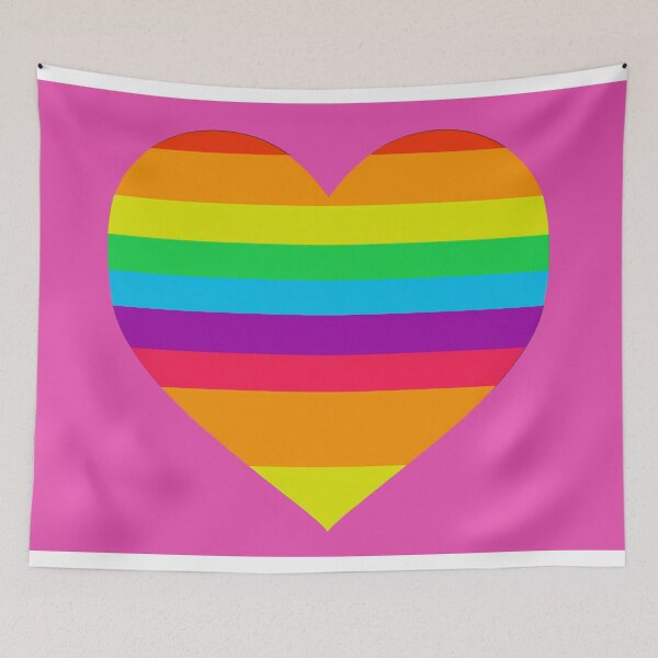 Item preview, Rainbow heart on pink designed and sold by Photopat.