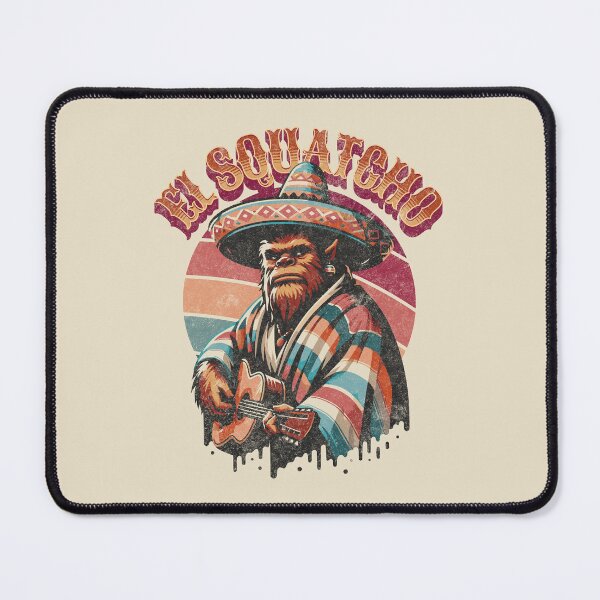 Item preview, El Squatcho Western Mexican Bigfoot Sasquatch Guitar Mariachi Poncho Sombrero designed and sold by lunaticbear.
