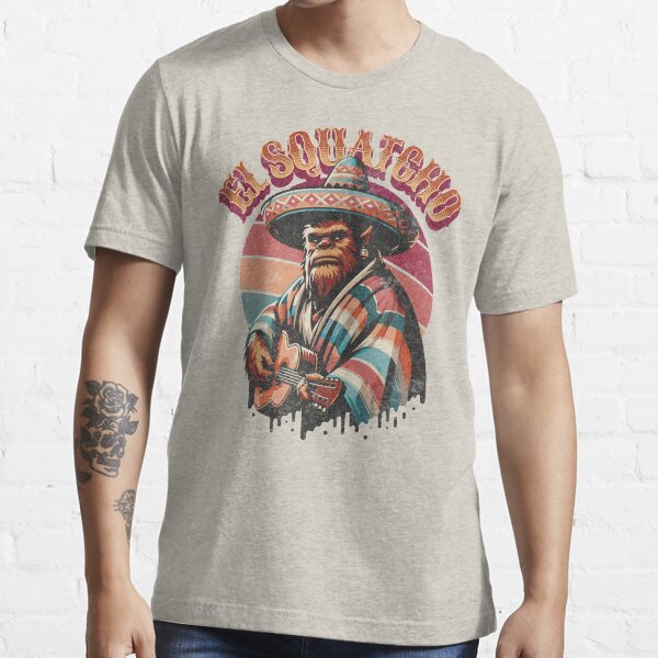 Aperçu de l'œuvre El Squatcho Western Mexicain Bigfoot Sasquatch Guitare Mariachi Poncho Sombrero créée et vendue par lunaticbear.