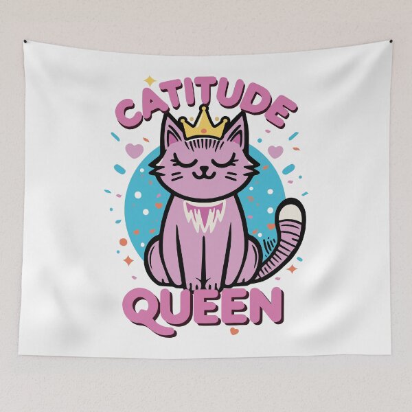 Item preview, Catitude Queen（pink） designed and sold by SiMinDesigns.