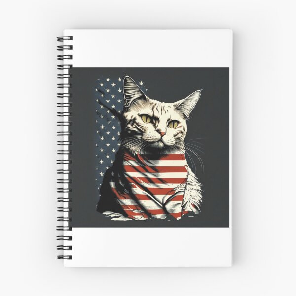 Item preview, Patriotic feline cat with black red white flag designed and sold by BlueGoldArt.