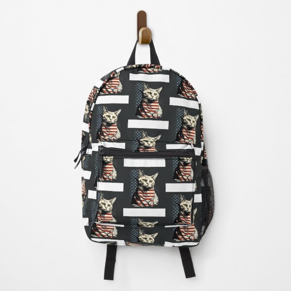 Item preview, Patriotic feline cat with black red white flag designed and sold by BlueGoldArt.