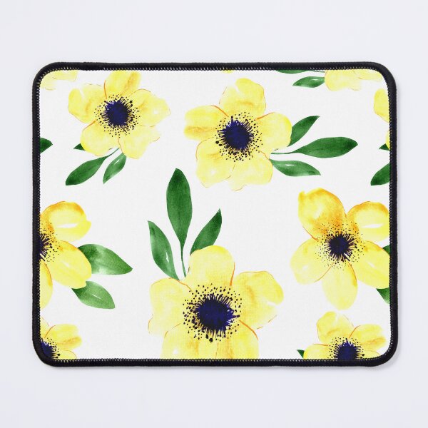 Item preview, Bright  yellow florals pattern designed and sold by pinkyfish1010.