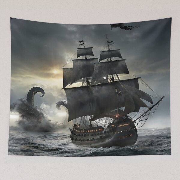 Item preview, The Black Pearl vs Kraken designed and sold by mattjsykes.