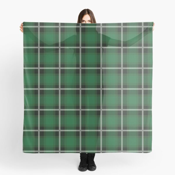 Green and Black Plaid Flannel pattern Scarf