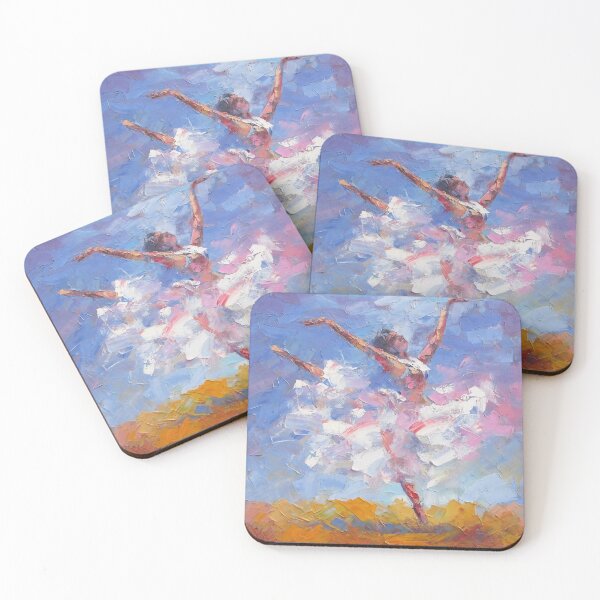 Item preview, Ballet dancer, ballerina on a blue background, abstract painting designed and sold by clon-dot-net.