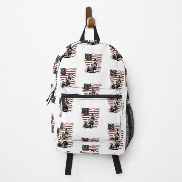Item preview, Flag with red white black Patriotic feline cat designed and sold by BlueGoldArt.