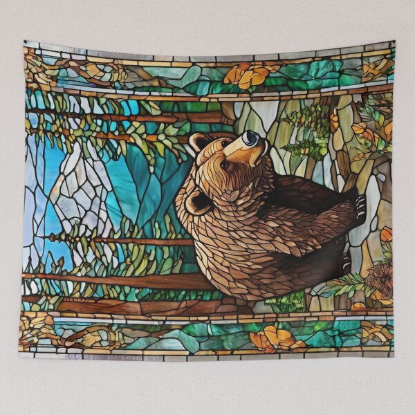 Item preview, Stained Glass Grizzly Bear designed and sold by Tree45.