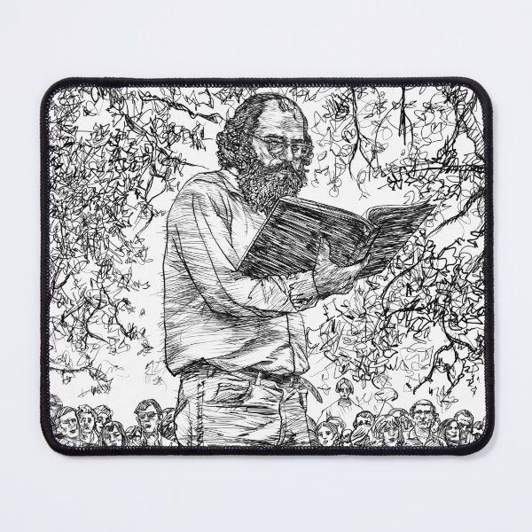 Item preview, ALLEN GINSBERG reading - ink portrait .1 designed and sold by lautir.