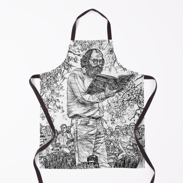 Item preview, ALLEN GINSBERG reading - ink portrait .1 designed and sold by lautir.