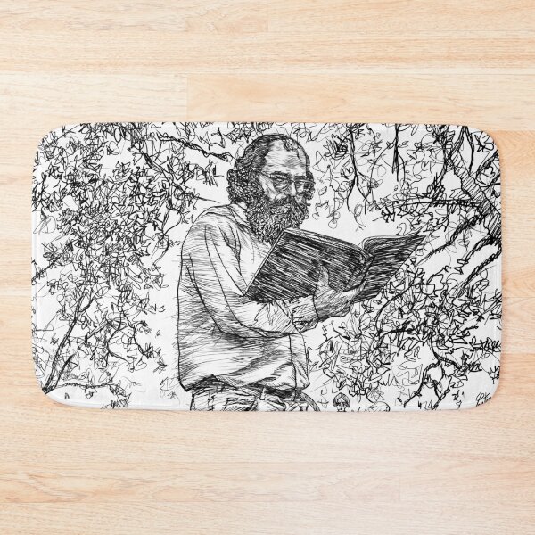 Item preview, ALLEN GINSBERG reading - ink portrait .1 designed and sold by lautir.