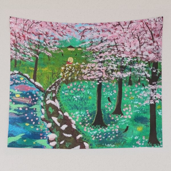 Item preview, Cherry blossoms Painting designed and sold by MirucaDesign.