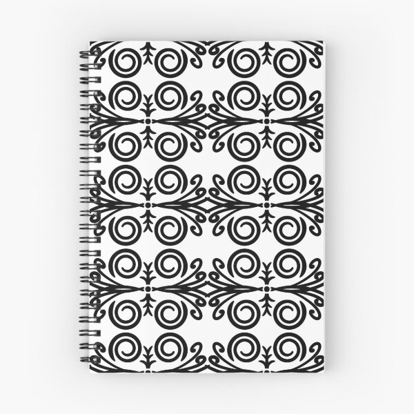 Item preview, Black hand drawn line spiral repeat patter, basic vintage structures  designed and sold by pipikijung.