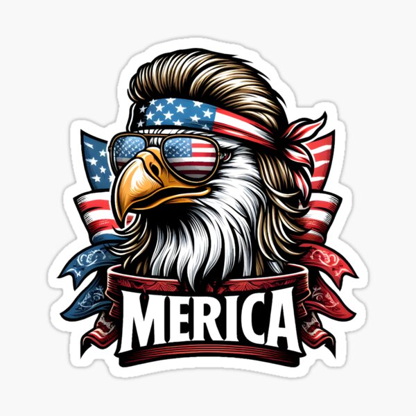 Item preview, Eagle Mullet T Shirt 4th of July American Flag Merica USA designed and sold by ZynchLord.