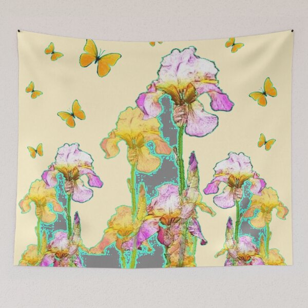 Item preview, YELLOW BUTTERFLIES SPRING  IRIS  GARDEN designed and sold by sharlesart.
