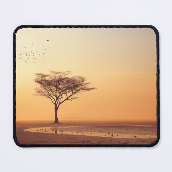Item preview, Hazy sunset field with lonely tree - Landscape photography designed and sold by TheArtistOf2022.