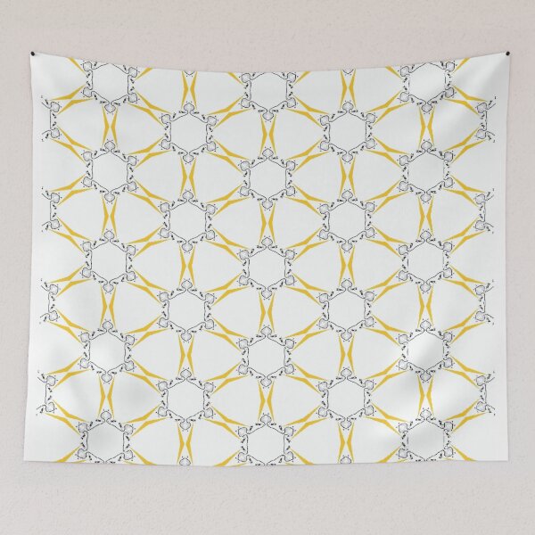 Item preview, ornate hexagonal filigree on gold designed and sold by ritusdesigns.