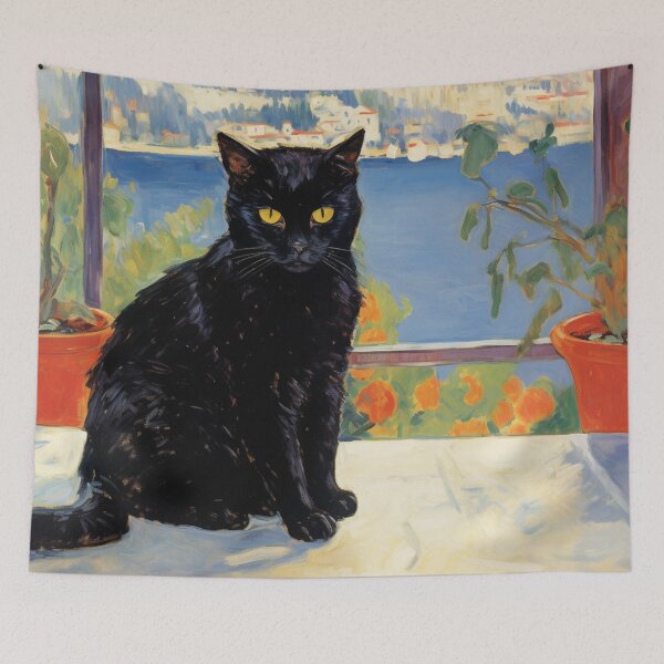 Item preview, Black Cat Impressionist Art designed and sold by trajeado14.