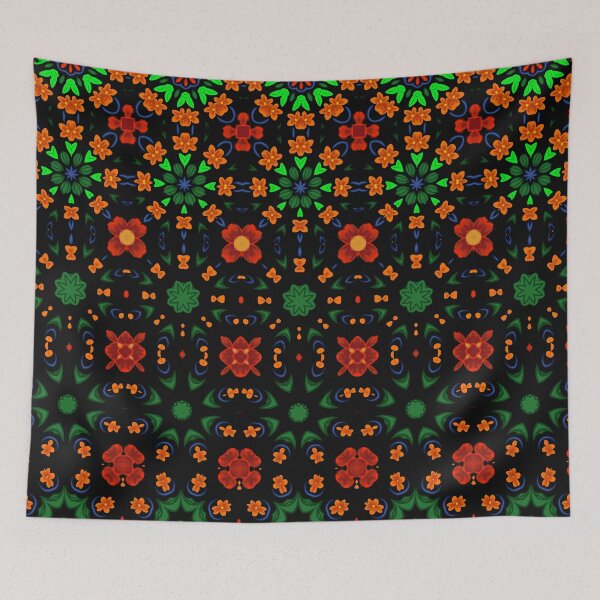 Item preview, Vertical metamorphosis pattern in orange, red and green and blue designed and sold by coloryourwings.