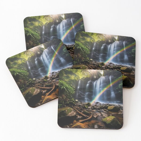 Item preview, Misty forest with waterfalls in fog long exposure - Landscape photography designed and sold by TheArtistOf2022.