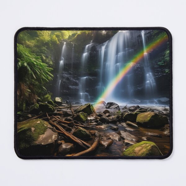 Item preview, Misty forest with waterfalls in fog long exposure - Landscape photography designed and sold by TheArtistOf2022.