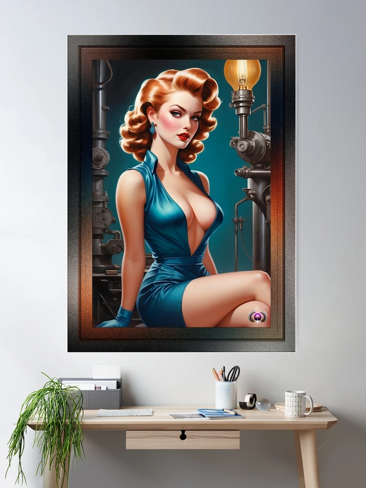 The Shop Belongs To Me Andreya Barrington Portrait AI Concept Art by Xzendor7 - An Intellectual Beauty 2 The Shop Belongs To Me Beautiful AI Concept Art Portrait Of Andreya Barrington by Xzendor7 Room Decor Poster Art Print Portrait