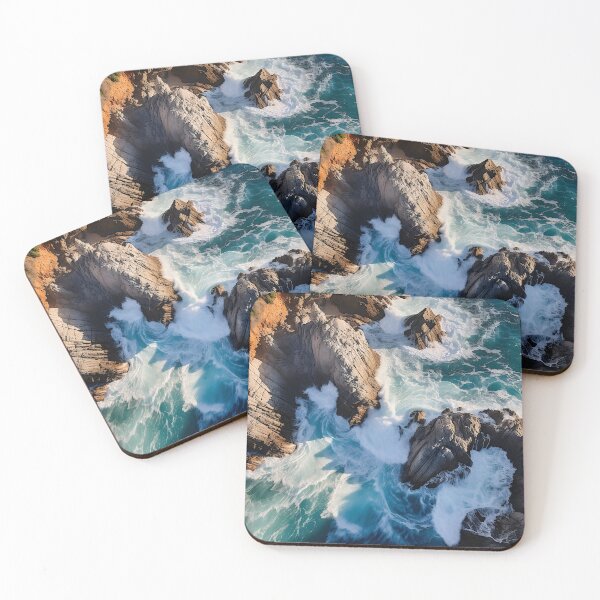 Item preview, Tropical island with sea saves drone photo - Landscape photography designed and sold by TheArtistOf2022.