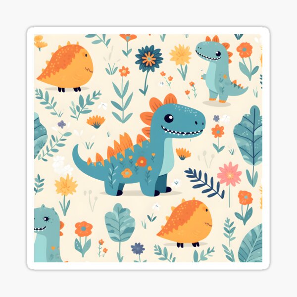 Item preview, Motif floral de dinosaure designed and sold by Krasnovaovaova.