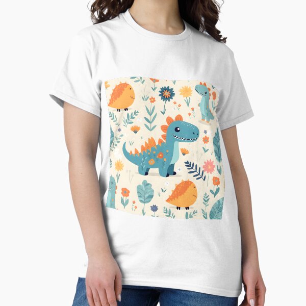Aperçu de l'œuvre Motif floral de dinosaure créée et vendue par Krasnovaovaova.