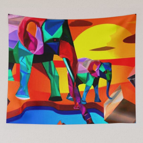 Item preview, Elephants at the watering hole designed and sold by George Hutton Hunter.