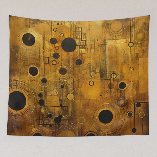 Item preview, Abstract Circles Gold Metallic designed and sold by whitecat23.