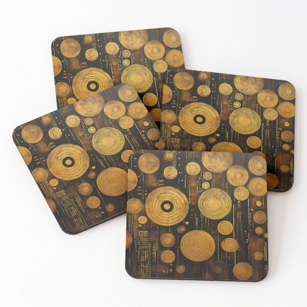 Item preview, Abstract Circles Gold Metallic designed and sold by whitecat23.