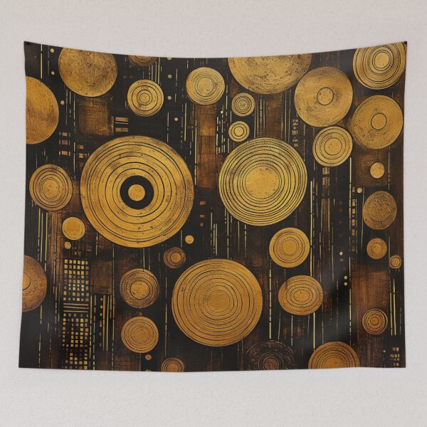 Item preview, Abstract Circles Gold Metallic designed and sold by whitecat23.