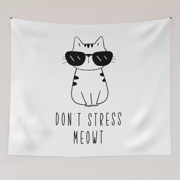Item preview, Cool Cat T-Shirt / Sweater Don't Stress Meowt designed and sold by SAFORDO.