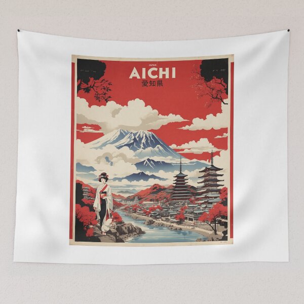 Item preview, Aichi Japan Vintage Poster Tourism designed and sold by TravelersGems.