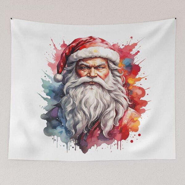 Item preview, Santa Claus with his big white beard and colorful background designed and sold by AlejaJorgeShop.