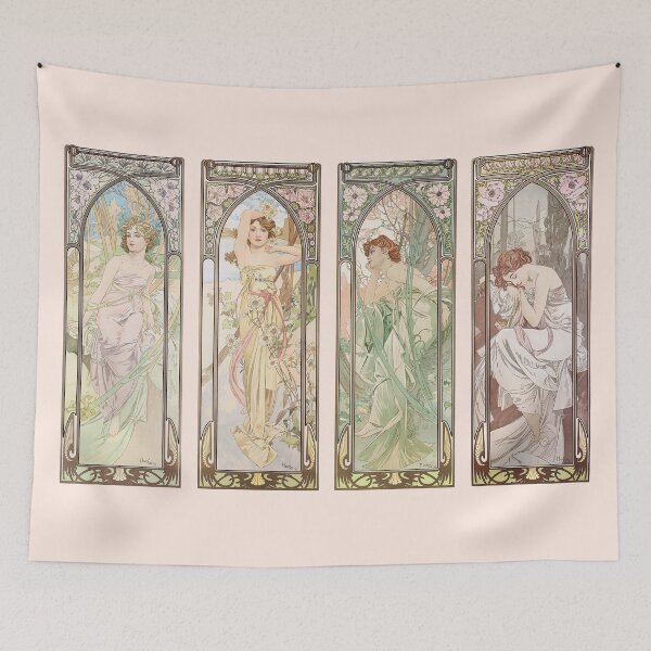 Artikelvorschau, Die Tageszeiten von Alfons Mucha. HIGH DEFINITION entworfen und verkauft von MINDTHECHERRY.