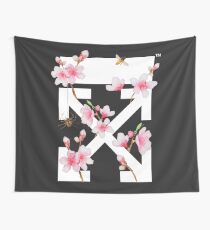 Off-White Cherry Blossom Arrows (Dark) Wall Tapestry