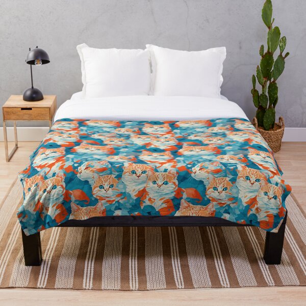 Item preview, Seamless Pattern cat oil paint designed and sold by UsDesignsArt.