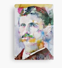 NIKOLA TESLA - watercolor portrait.11 Metal Print