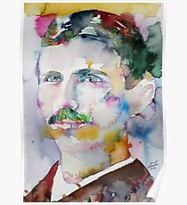 NIKOLA TESLA - watercolor portrait.11 Poster