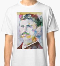 NIKOLA TESLA - watercolor portrait.11 Classic T-Shirt
