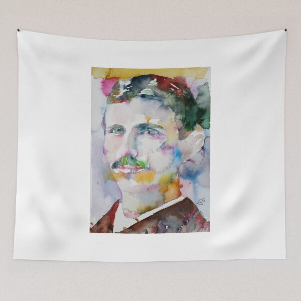 Item preview, NIKOLA TESLA - watercolor portrait.11 designed and sold by lautir.