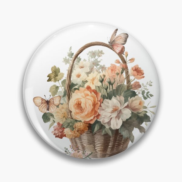 Item preview, Flower Basket and Butterflies designed and sold by tomorrowsart.