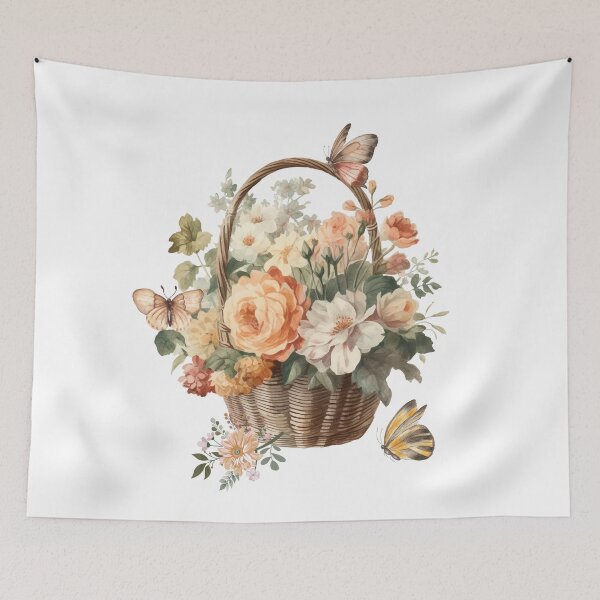 Item preview, Flower Basket and Butterflies designed and sold by tomorrowsart.