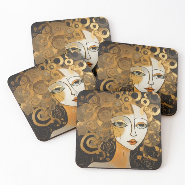 Item preview, Portrait of Woman Gold Metallic Abstract designed and sold by whitecat23.